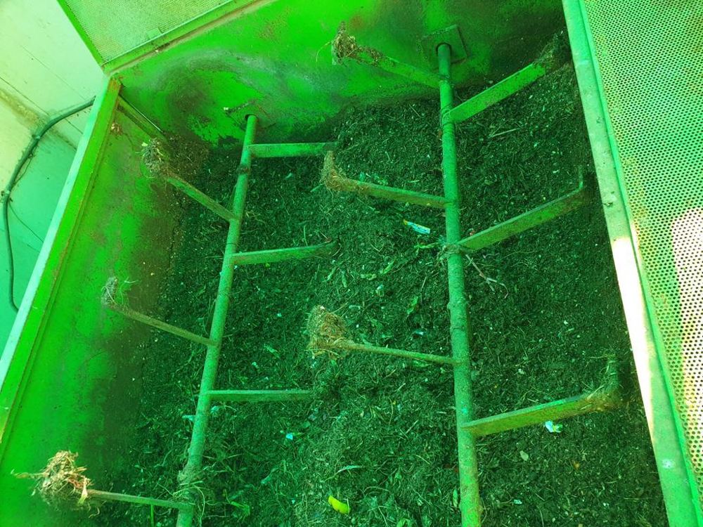 Inside view of a composting drum